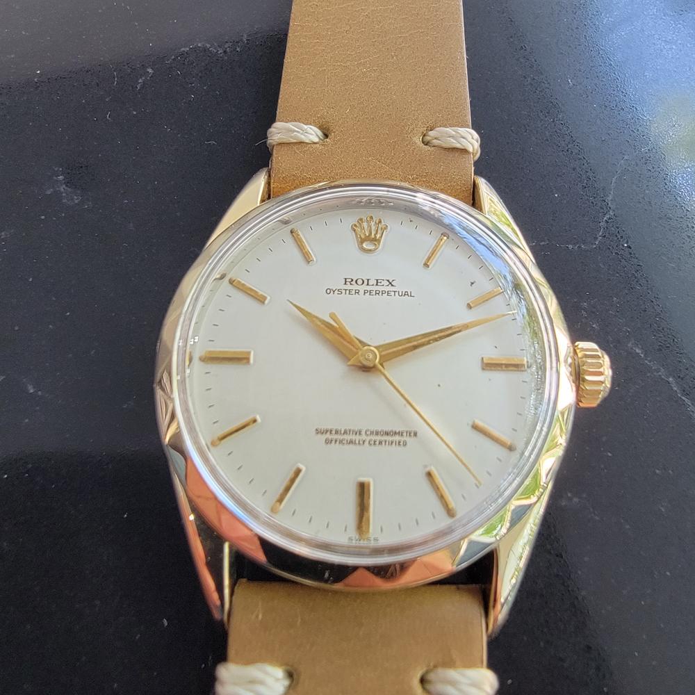 Mens Rolex Oyster Perpetual Ref 1025 Gold-Capped Automatic 1960s MA212 In Excellent Condition In Beverly Hills, CA
