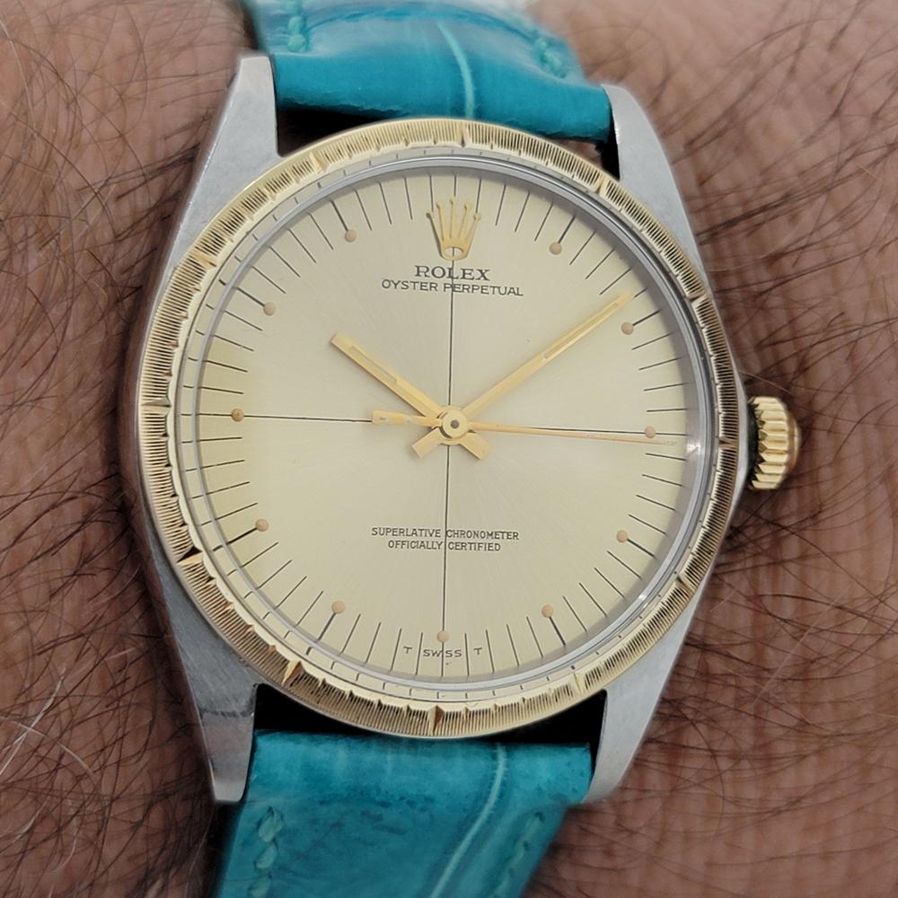 Mens Rolex Oyster Perpetual Ref 1038 18k SS 1960s Vintage Automatic RJC185 For Sale 4
