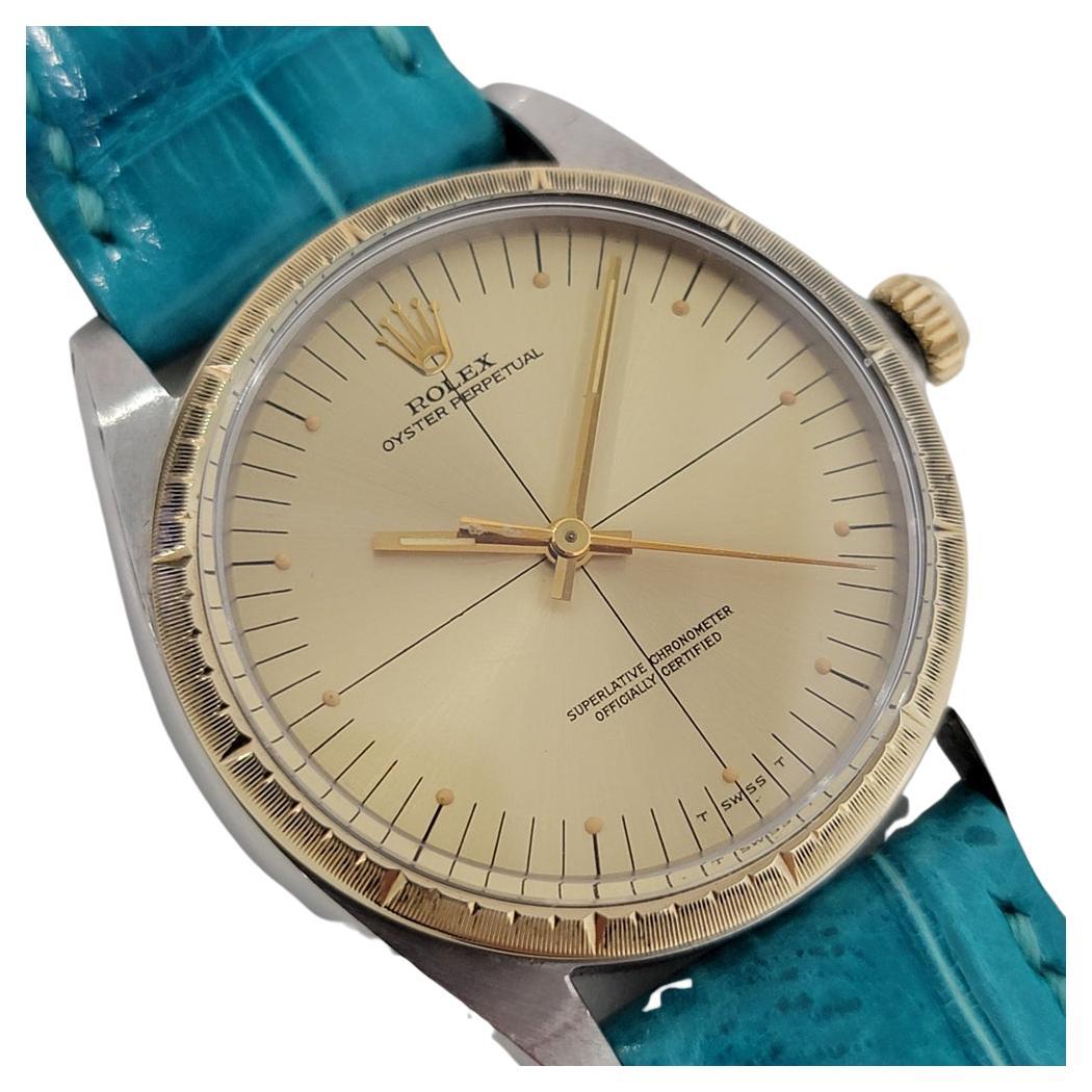 Mens Rolex Oyster Perpetual Ref 1038 18k SS 1960s Vintage Automatic RJC185 For Sale