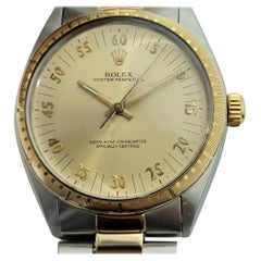 Herren Rolex Oyster Perpetual Ref 1038 18k SS Automatik 1980er Jahre Schweizer RA281