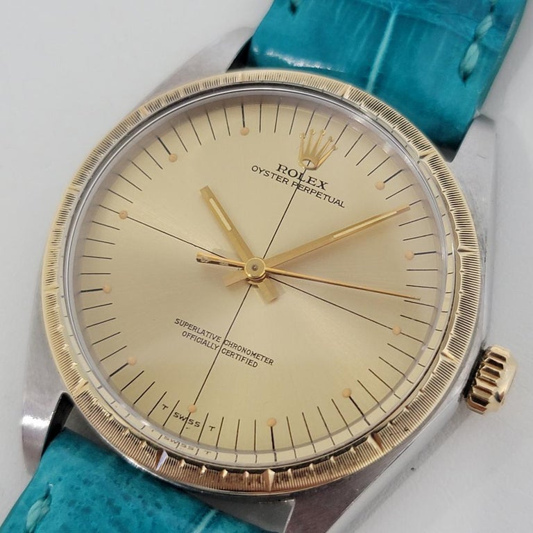 Men's Mens Rolex Oyster Perpetual Ref 1038 18k SS Automatic 1960s Vintage RJC185 For Sale