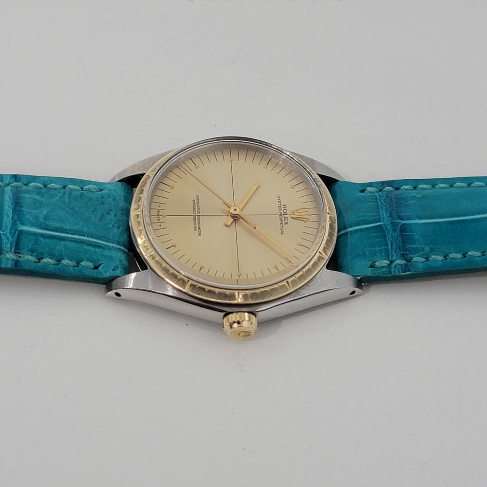 Mens Rolex Oyster Perpetual Ref 1038 18k SS Automatic 1960s Vintage RJC185 In Excellent Condition In Beverly Hills, CA