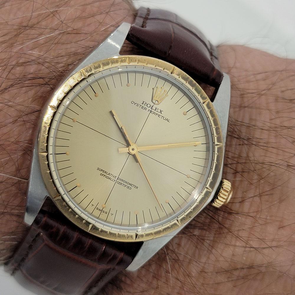 Mens Rolex Oyster Perpetual Ref 1038 18k SS Automatic 1960s Vintage RJC185B For Sale 5