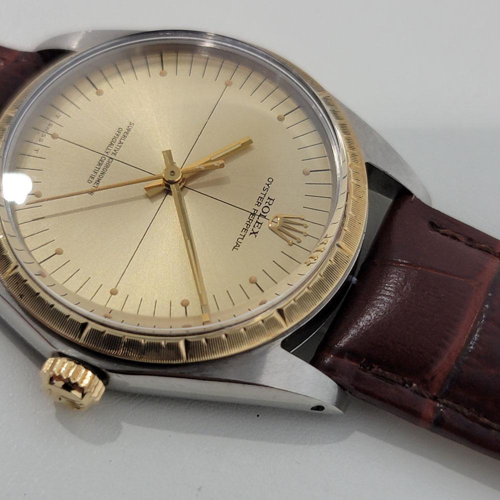 Mens Rolex Oyster Perpetual Ref 1038 18k SS Automatic 1960s Vintage RJC185B In Excellent Condition For Sale In Beverly Hills, CA