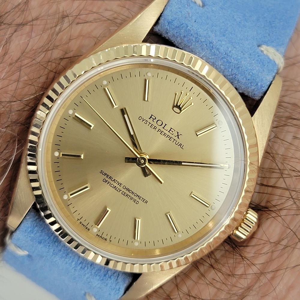 Mens Rolex Oyster perpetual Ref 14238 18k Solid Gold 35mm Automatic 1990s NA138B 8