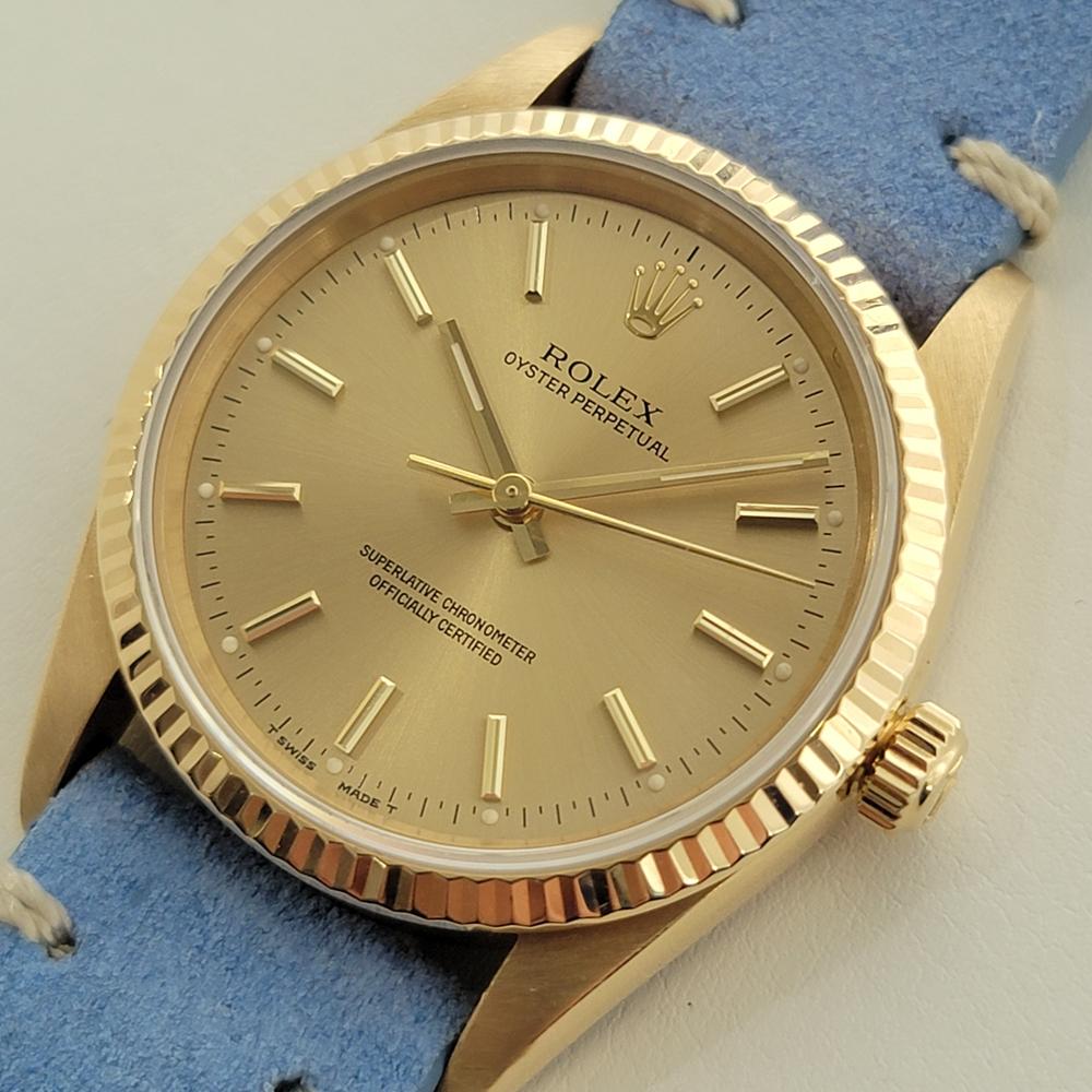 Men's Mens Rolex Oyster perpetual Ref 14238 18k Solid Gold 35mm Automatic 1990s NA138B