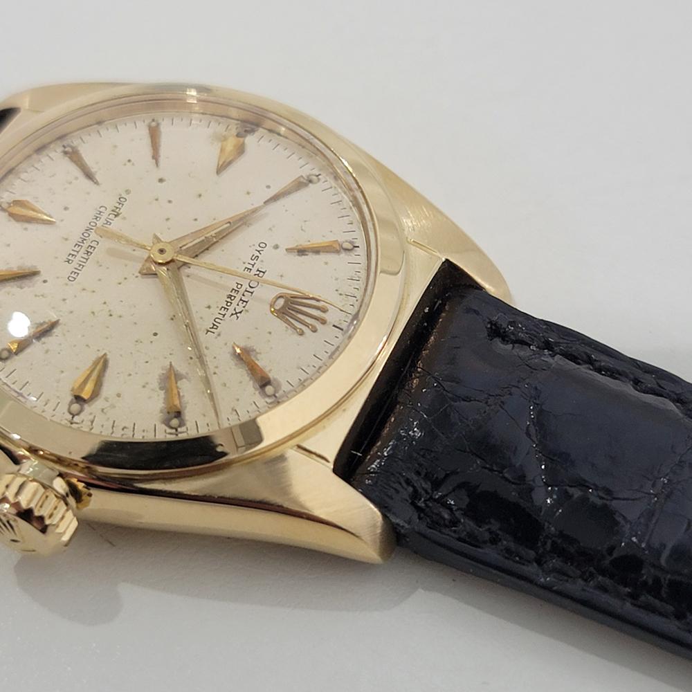 Mens Rolex Oyster Perpetual Ref 6050 18k Solid Gold 32mm Automatic 1950s RA439 For Sale 1