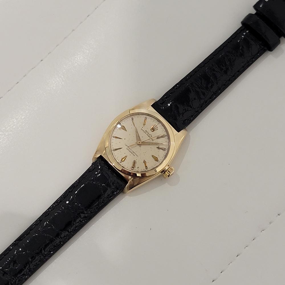 Mens Rolex Oyster Perpetual Ref 6050 18k Solid Gold 32mm Automatic 1950s RA439 For Sale 2