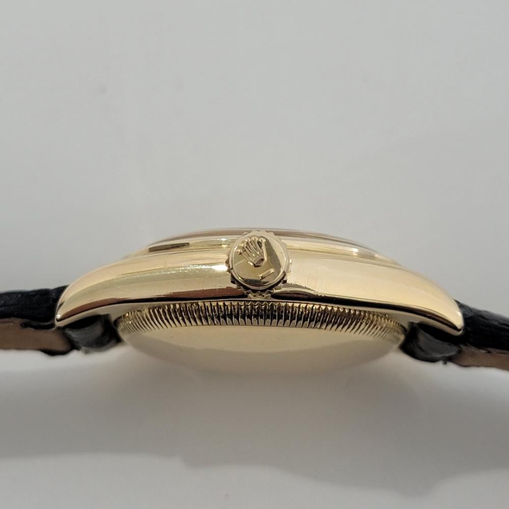 Mens Rolex Oyster Perpetual Ref 6050 18k Solid Gold 32mm Automatic 1950s RA439 For Sale 4