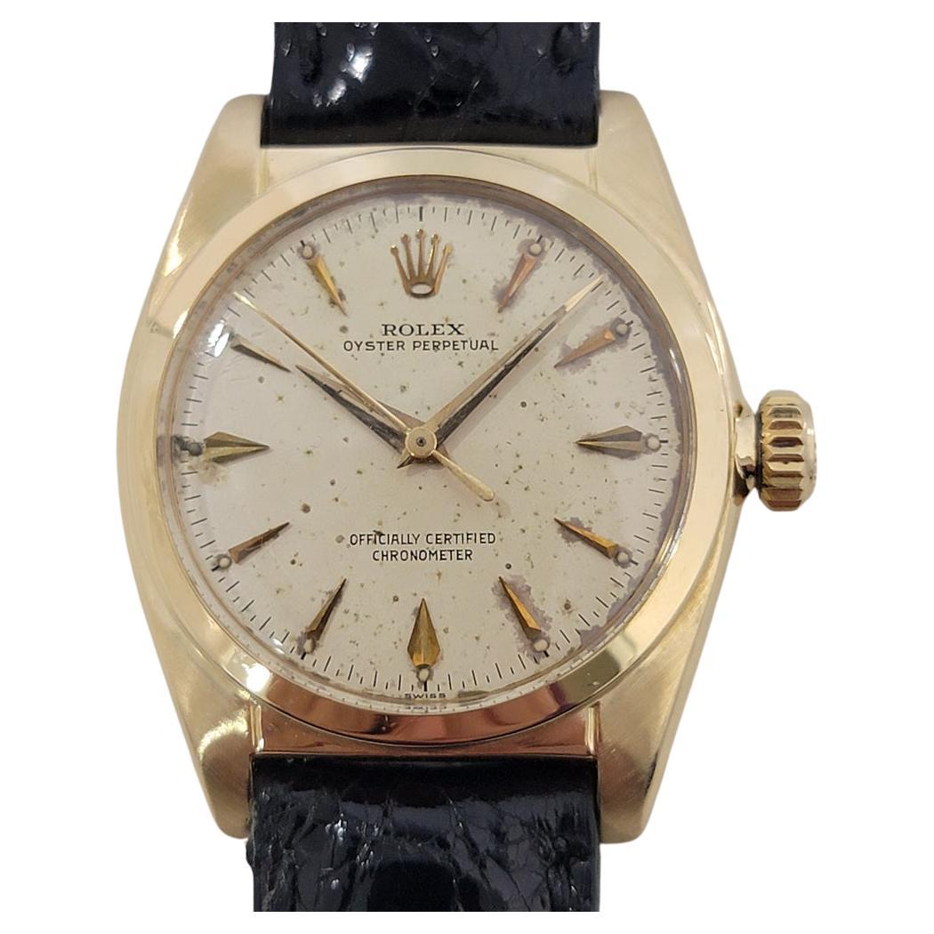 Rolex Oyster Perpetual para caballero Ref 6050 Oro macizo de 18 quilates 32 mm Automático años 50 RA439