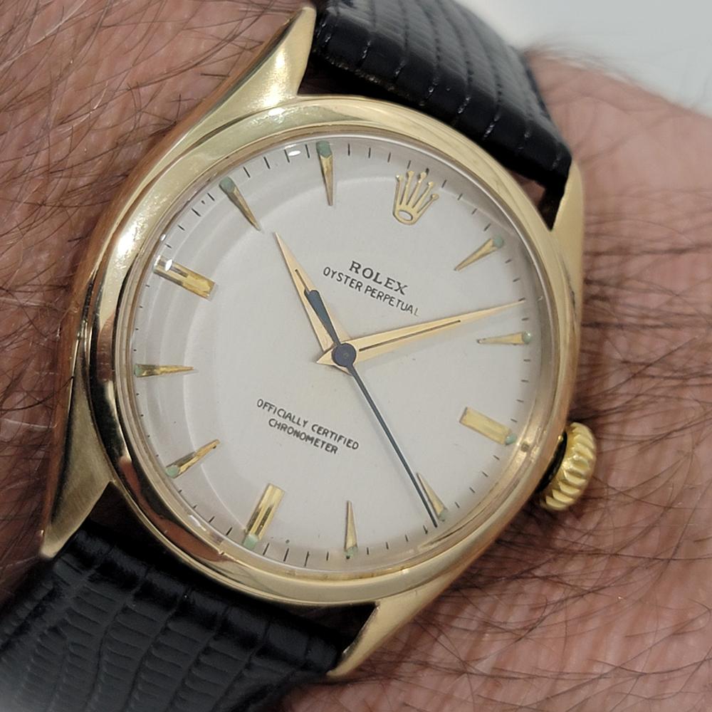 Mens Rolex Oyster Perpetual Ref 6084 18k Solid Gold 34mm Automatic 1950s RA467B 8