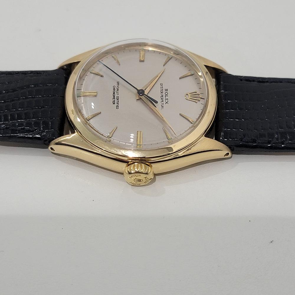 Mens Rolex Oyster Perpetual Ref 6084 18k Solid Gold 34mm Automatic 1950s RA467B 1