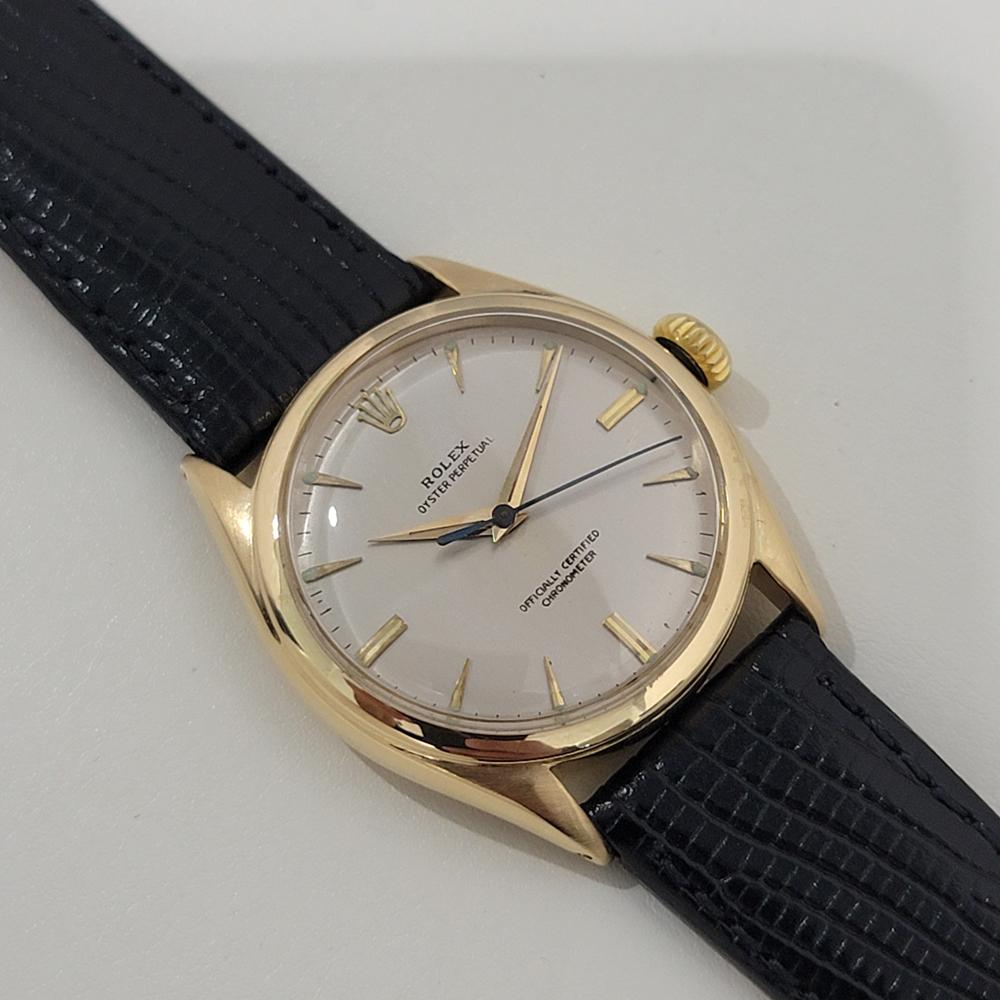 Mens Rolex Oyster Perpetual Ref 6084 18k Solid Gold 34mm Automatic 1950s RA467B 3