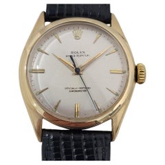 Vintage Mens Rolex Oyster Perpetual Ref 6084 18k Solid Gold 34mm Automatic 1950s RA467B