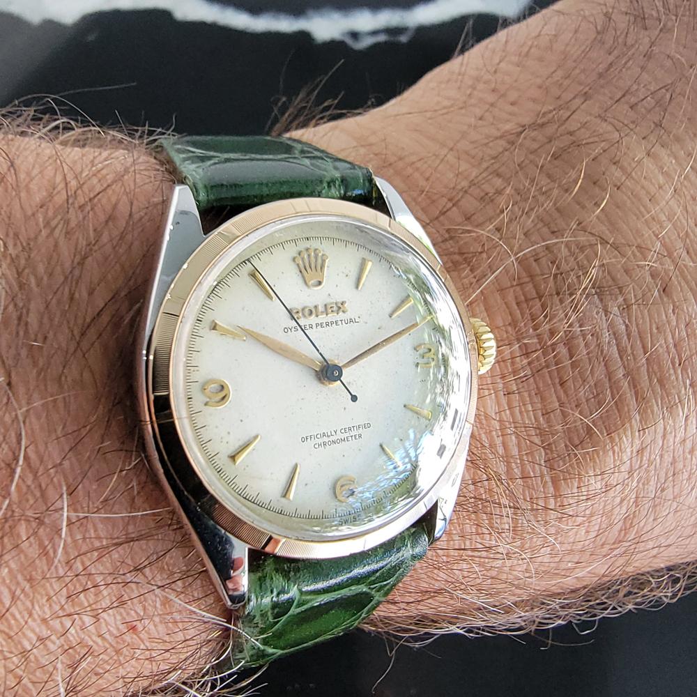 Mens Rolex Oyster Perpetual Ref 6085 14k Gold & SS Automatic 1950s MA206 5