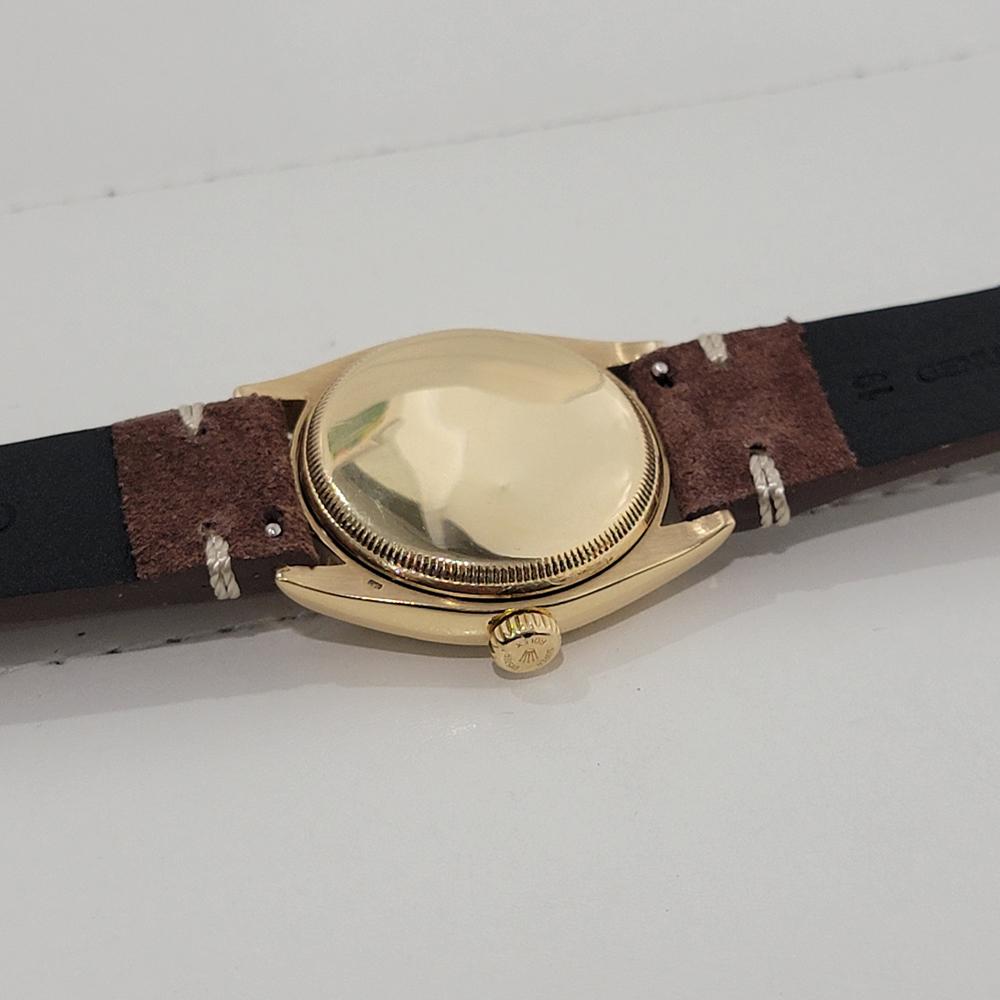 Mens Rolex Oyster Perpetual Ref 6085 34mm 18k Gold Automatic 1950s Swiss RA443B 6