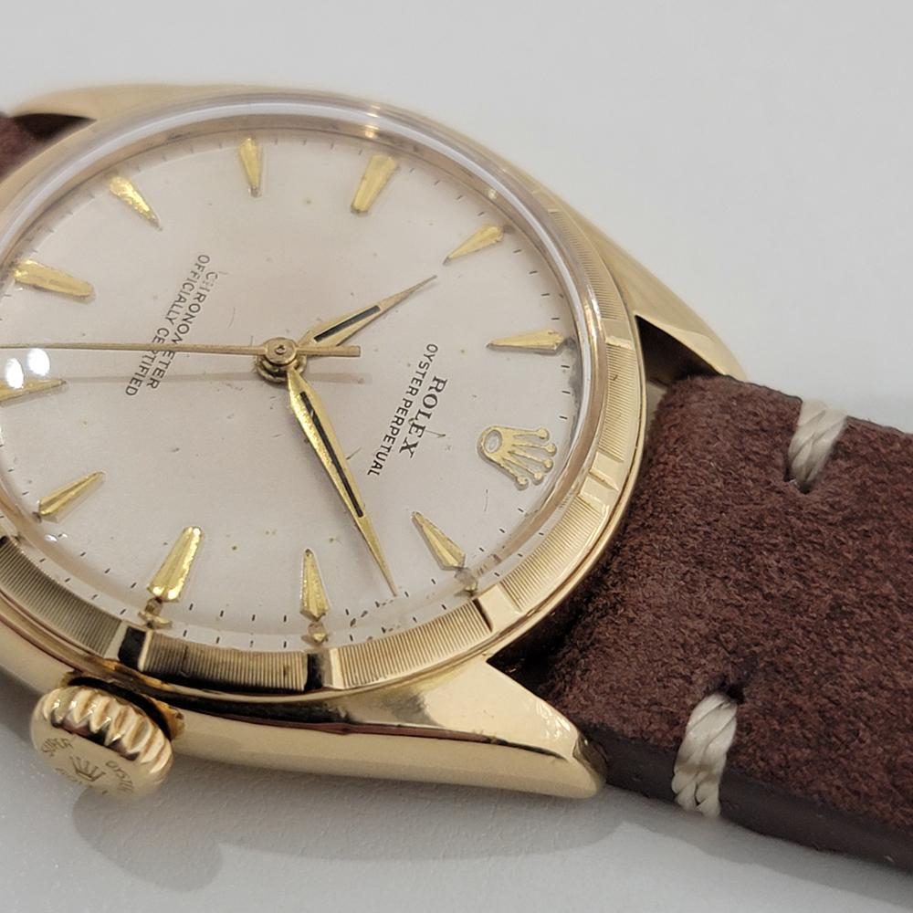 Mens Rolex Oyster Perpetual Ref 6085 34mm 18k Gold Automatic 1950s Swiss RA443B 2