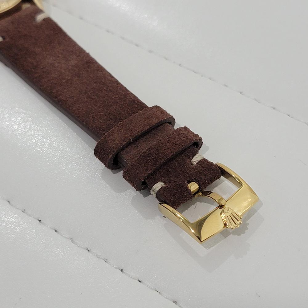 Mens Rolex Oyster Perpetual Ref 6085 34mm 18k Gold Automatic 1950s Swiss RA443B 4