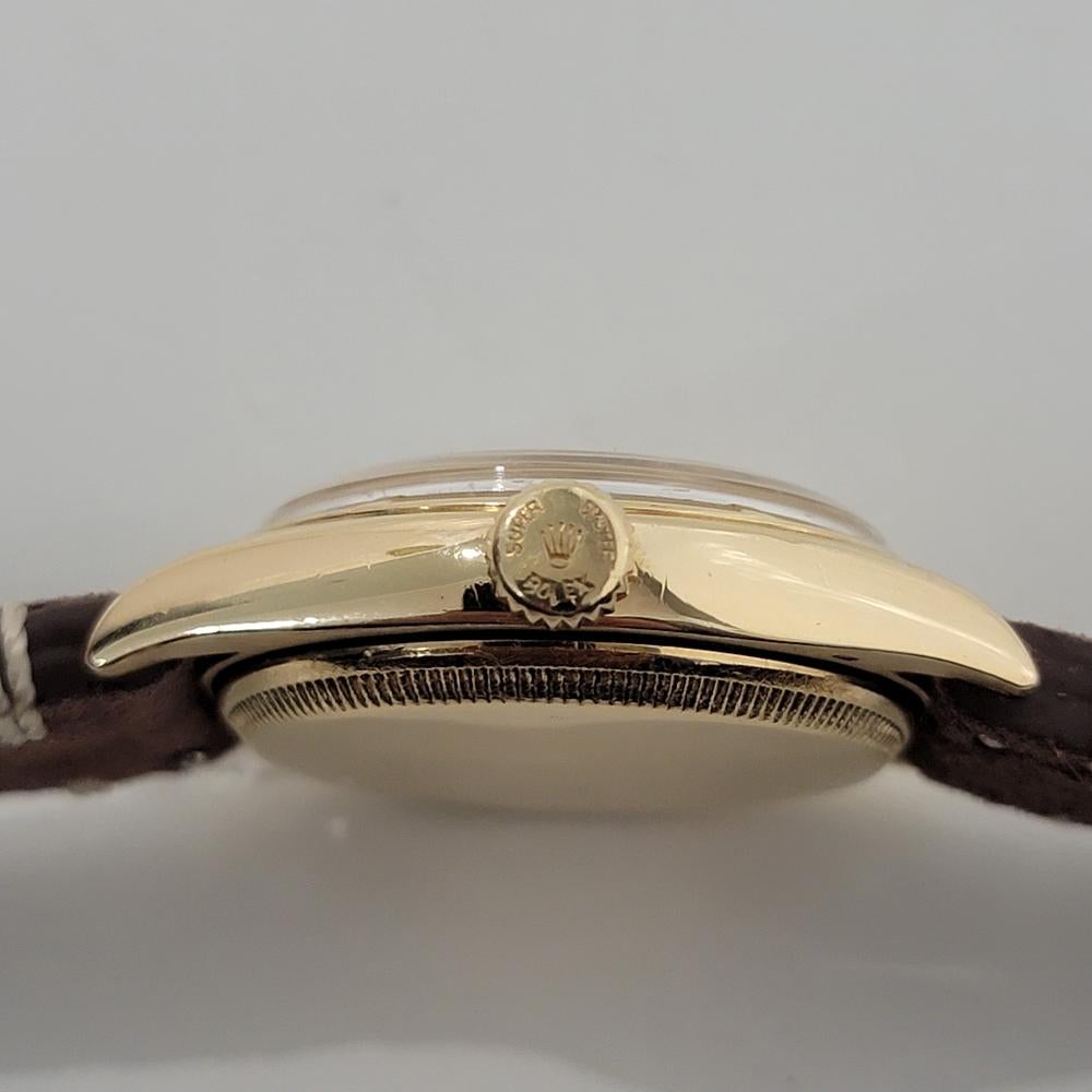 Mens Rolex Oyster Perpetual Ref 6085 34mm 18k Gold Automatic 1950s Swiss RA443B 5