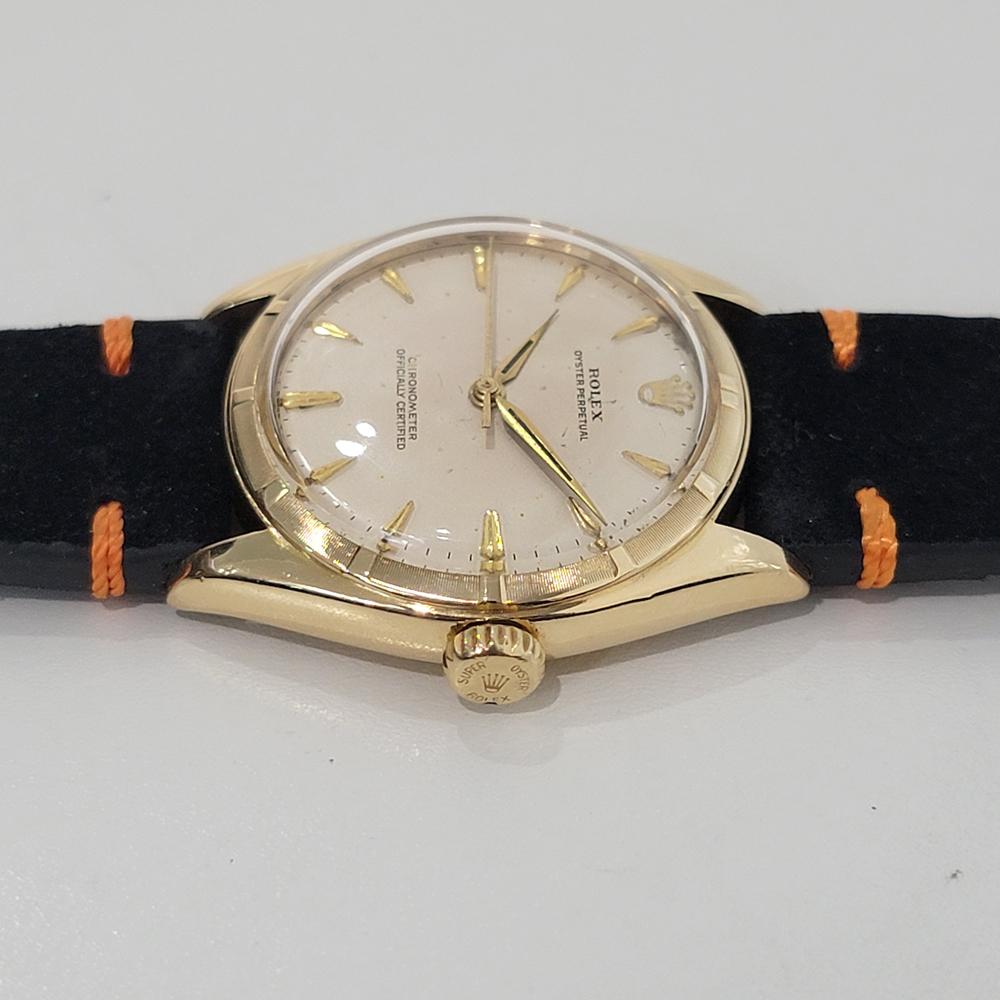 Homme Rolex Oyster Perpetual Ref 6085 34mm Or 18k Automatique 1950s Vintage RA443 1