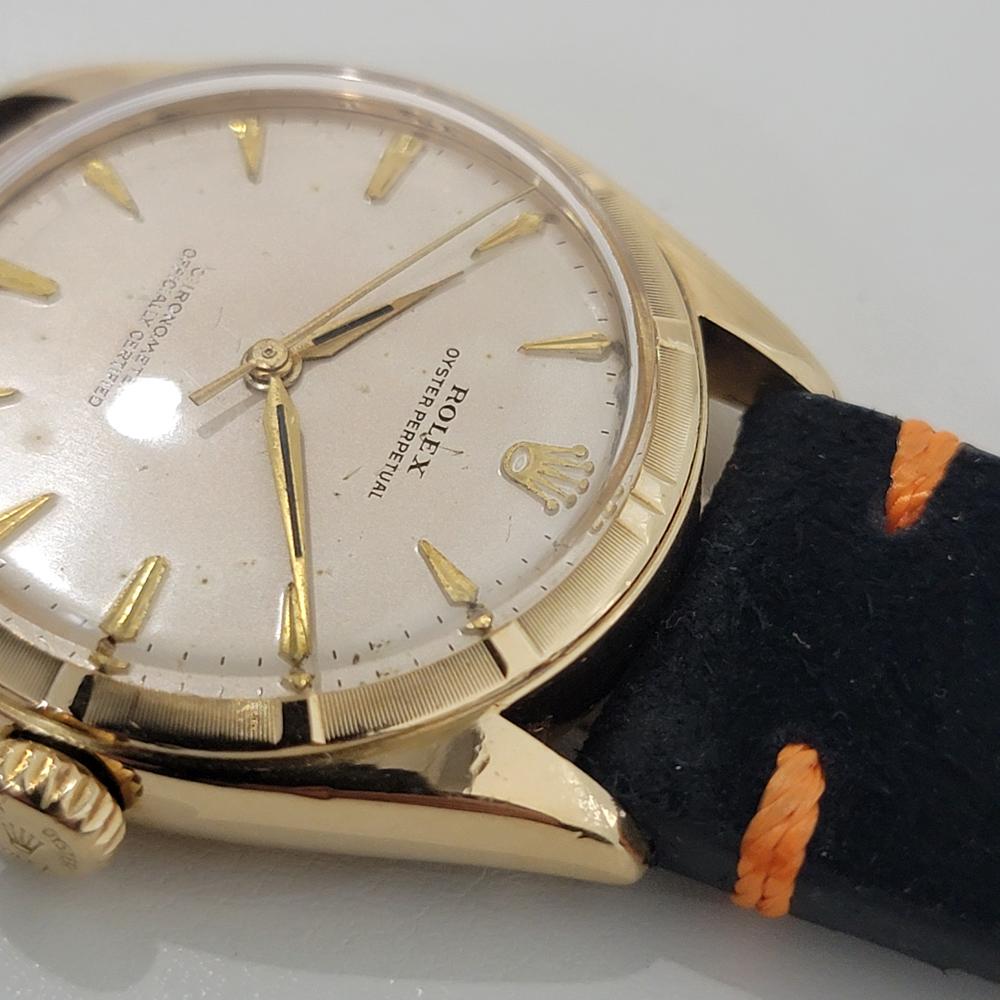 Homme Rolex Oyster Perpetual Ref 6085 34mm Or 18k Automatique 1950s Vintage RA443 2