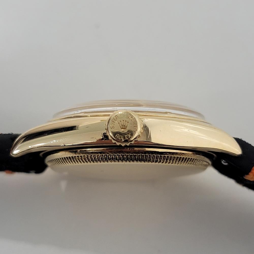 Homme Rolex Oyster Perpetual Ref 6085 34mm Or 18k Automatique 1950s Vintage RA443 5