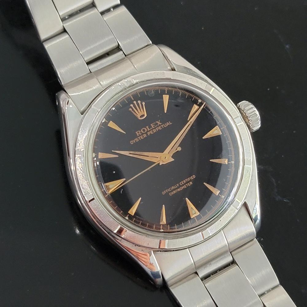 Mens Rolex Oyster Perpetual Ref 6085 Automatic 1950s Swiss Vintage MA210 In Excellent Condition In Beverly Hills, CA