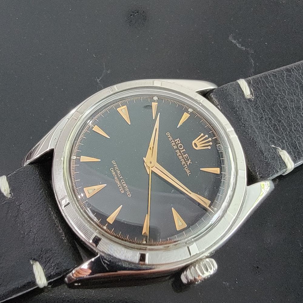 Mens Rolex Oyster Perpetual Ref 6085 Automatic 1950s Vintage MA210BLK In Excellent Condition In Beverly Hills, CA