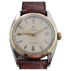 Mens Rolex Oyster Perpetual Ref 6105 18 Karat SS Red Date Automatic 1960s RA311B