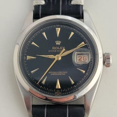 Mens Rolex Oyster Perpetual Ref 6305 36mm Rare Red Date Automatic 1950s RA426B