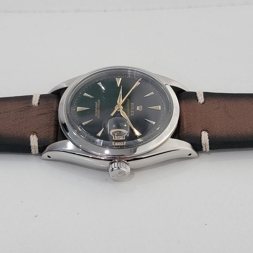 Mens Rolex Oyster Perpetual Ref 6305 36mm Red Date Automatic 1950s Vintage RA426 1
