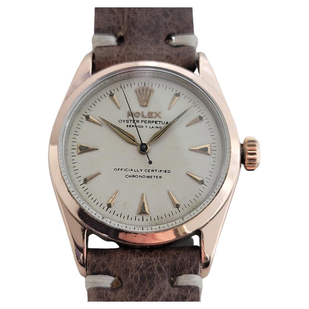 Mens Rolex Oyster Perpetual Ref 6334 Gold Capped Automatic 1960s RA321 For Sale