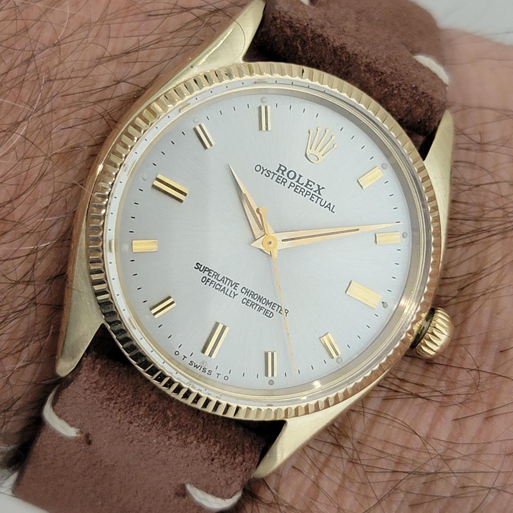 Herren Rolex Oyster Perpetual Ref 6467 9k Massivgold 34mm Automatik 1950er RA482 10