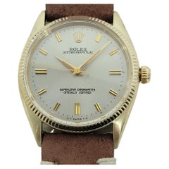 Mens Rolex Oyster Perpetual Ref 6467 9k Solid Gold 34mm Automatic 1950s RA482