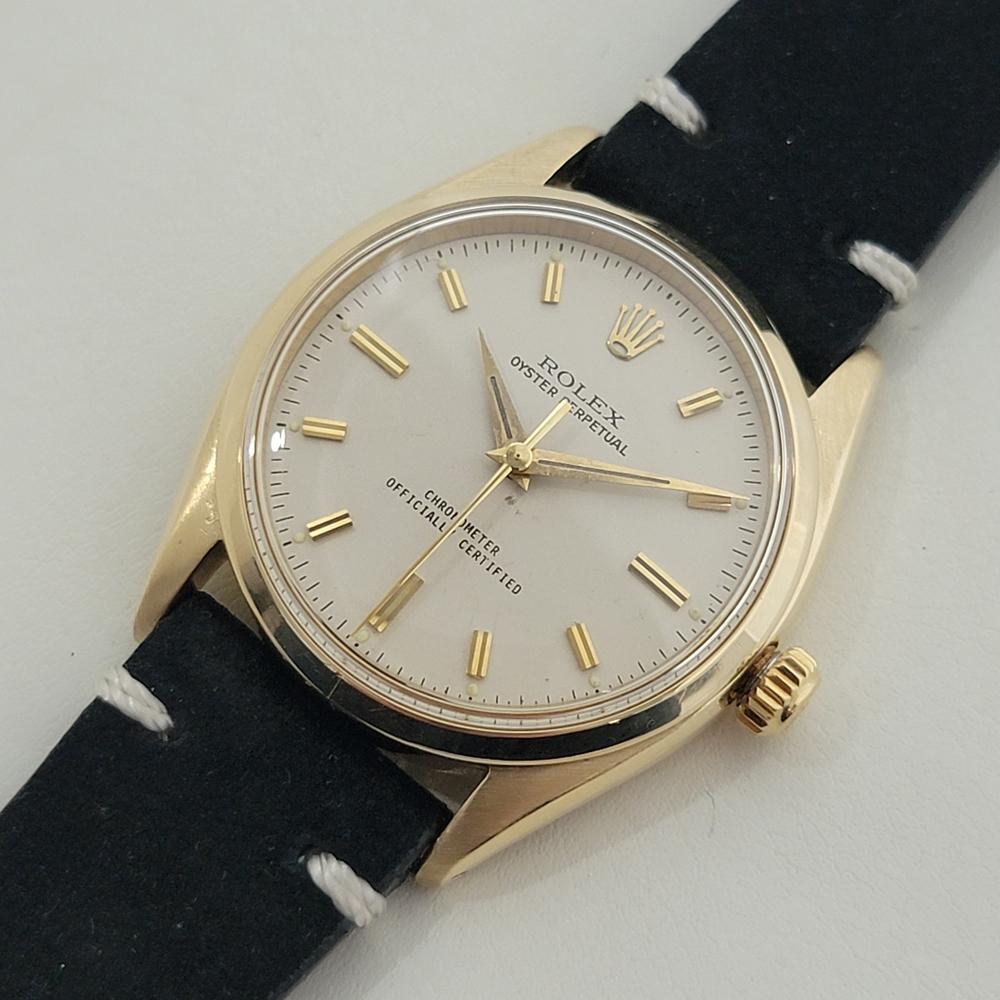 Men's Mens Rolex Oyster Perpetual Ref 6564 14k Solid Gold 34mm Automatic 1950s RA462