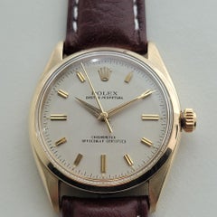 Mens Rolex Oyster Perpetual Ref 6564 14k Solid Gold 34mm Automatic 1950s RA462B