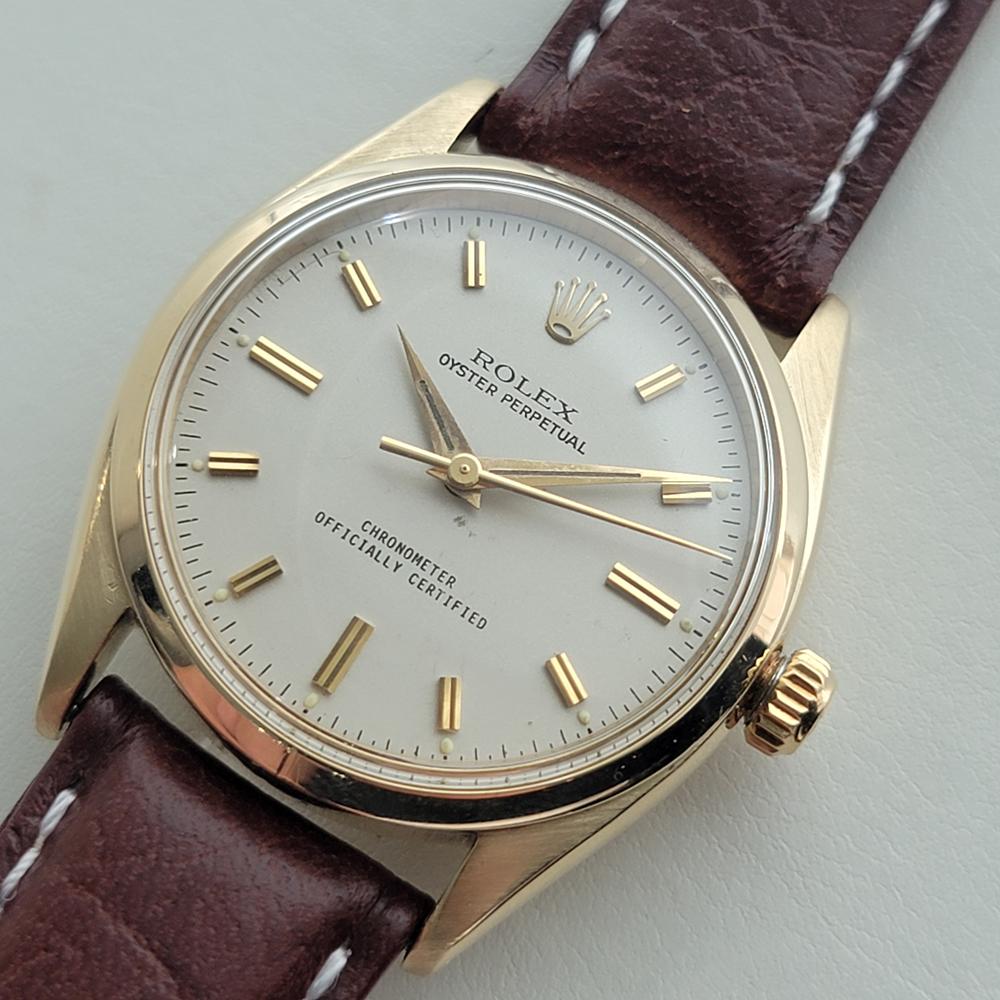 Men's Mens Rolex Oyster Perpetual Ref 6564 14k Solid Gold 34mm Automatic 1950s RA462B