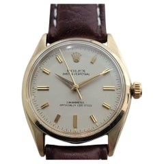 Mens Rolex Oyster Perpetual Ref 6564 14k Solid Gold 34mm Automatic 1950s RA462B