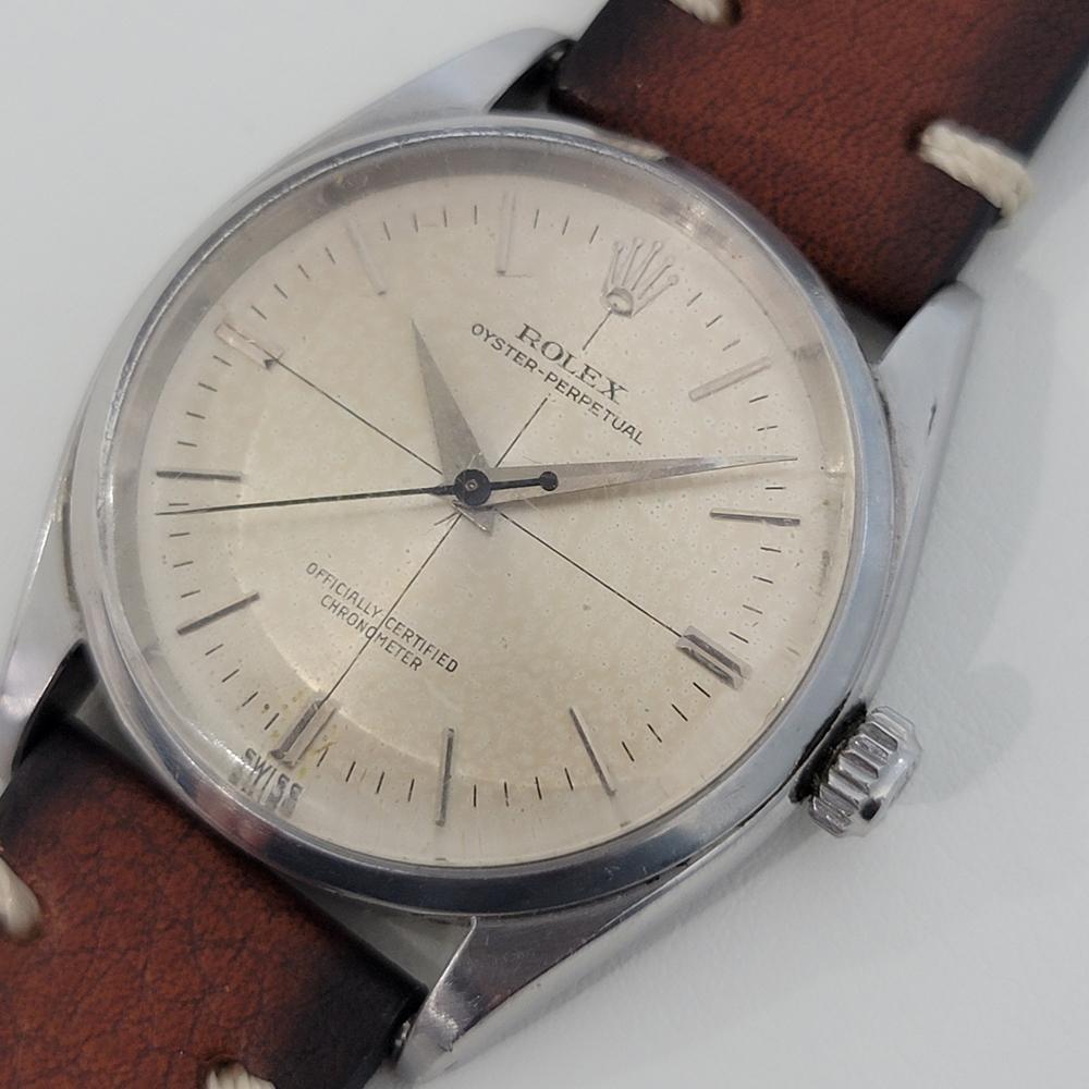 Mens Rolex Oyster Perpetual Ref 6564 Automatic 1950s Swiss Vintage RA224B In Excellent Condition In Beverly Hills, CA