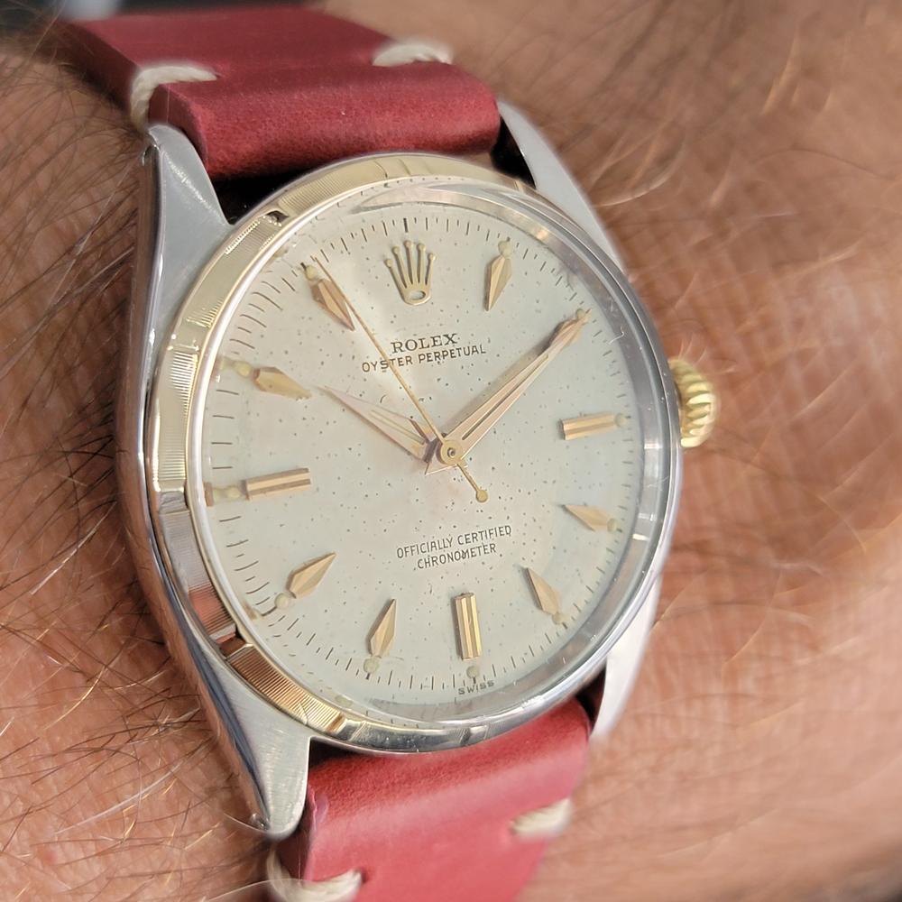 Mens Rolex Oyster Perpetual Ref 6565 14k & SS Automatic 1950s Vintage MA208 6