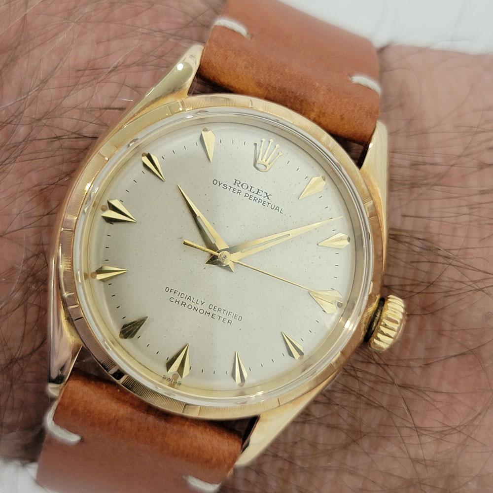 Mens Rolex Oyster Perpetual Ref 6585 14k Gold Automatic 1960s RJC162T For Sale 6
