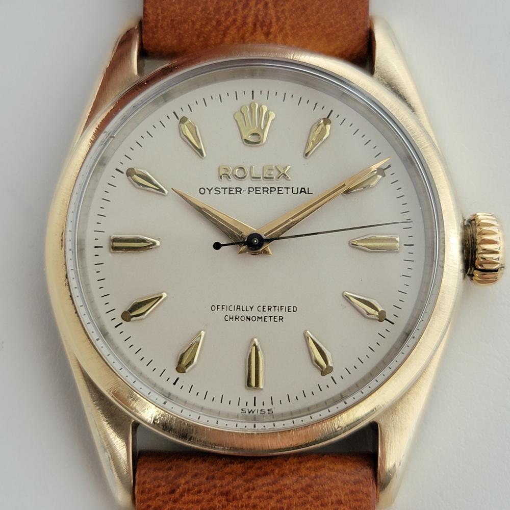 Luxurious classic, Men's Gold-Capped Rolex Oyster Perpetual Ref.6634 automatic dress watch, c.1957, Rolex's 