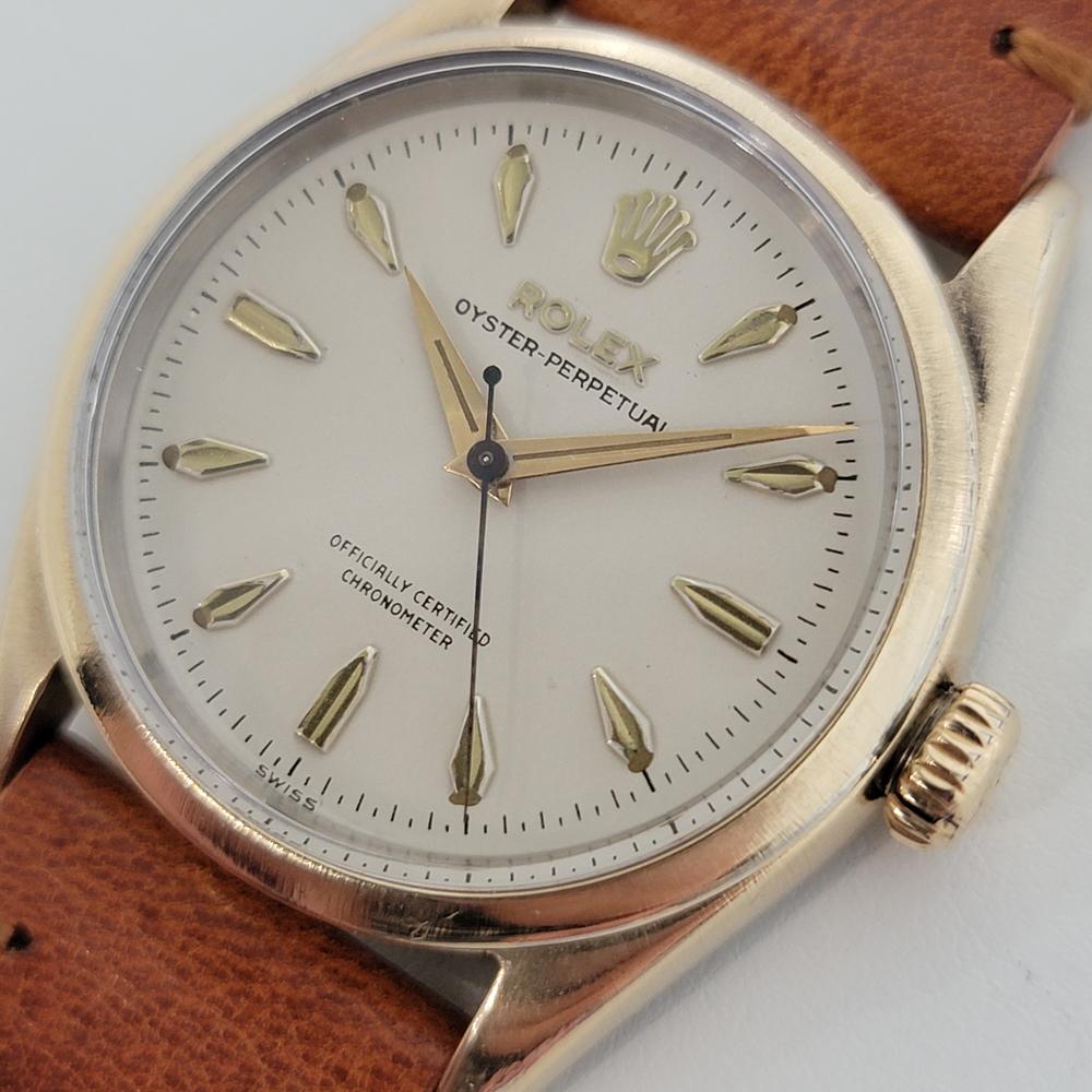 Mens Rolex Oyster Perpetual Ref 6634 Gold Capped Automatic 1950s RJC138 In Excellent Condition In Beverly Hills, CA