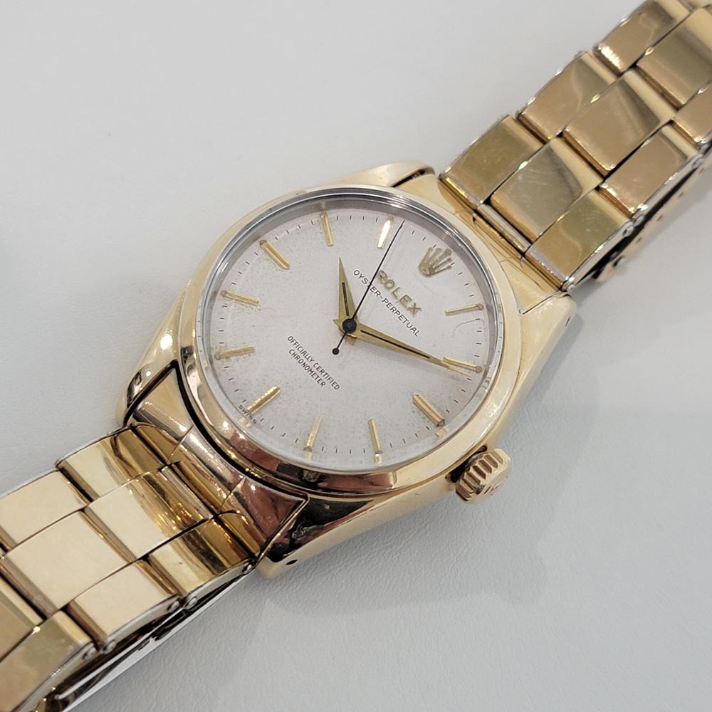 Mens Rolex Oyster Perpetual Ref 6634 Gold Capped Automatic 1950s RA237G In Excellent Condition For Sale In Beverly Hills, CA