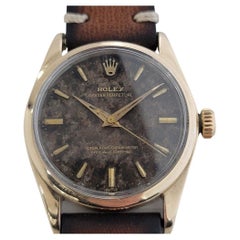 Rolex Oyster Perpetual Réf. 6634 Montre automatique pour homme avec caoutchouc en or, années 1960, Vintage RA263