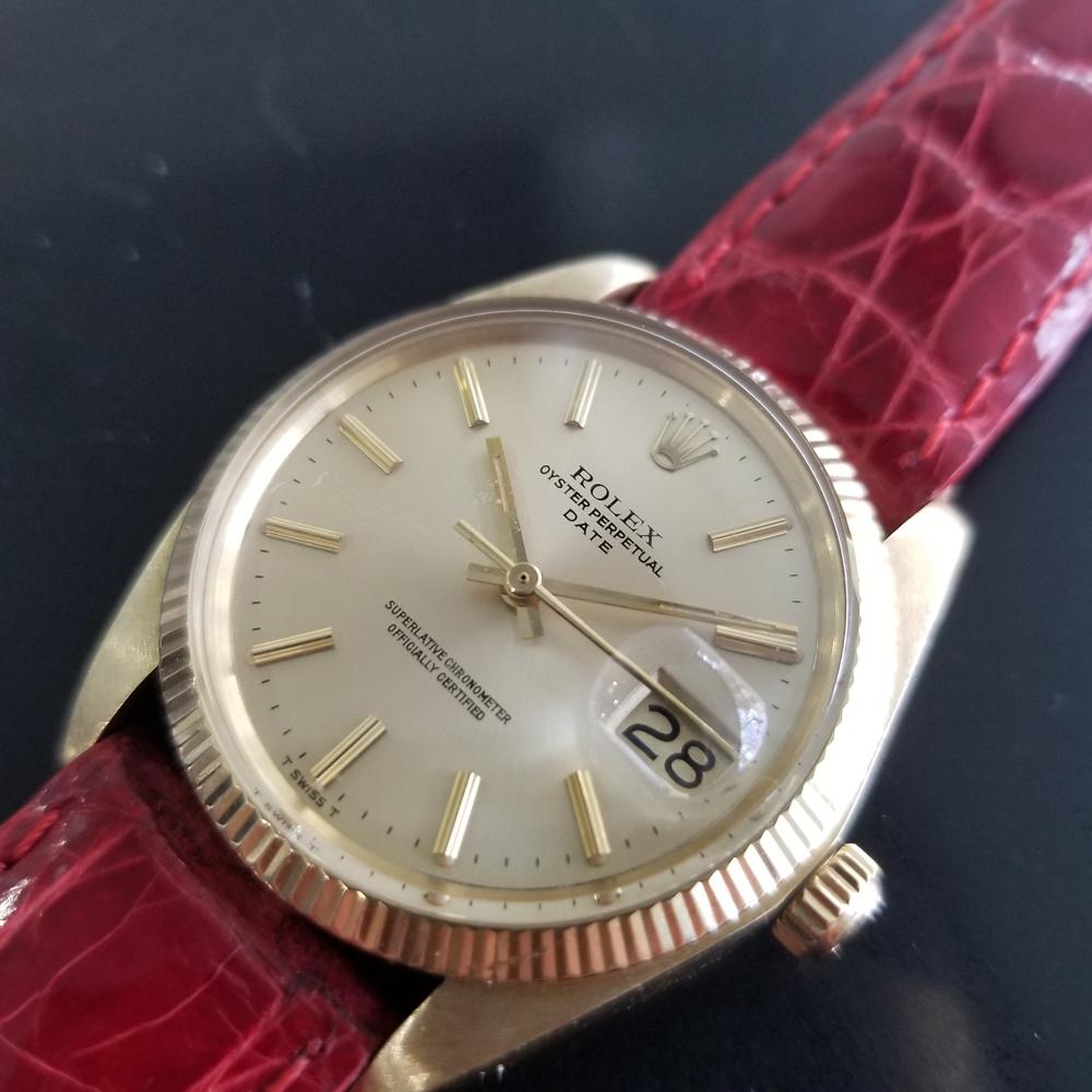 Men's Rolex Oyster perpetual Ref.1503 14k Gold Automatic, circa 1970s RA149RED In Excellent Condition In Beverly Hills, CA