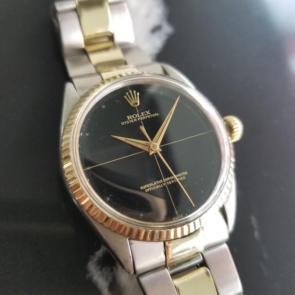 Men's Rolex Oyster Perpetual Ref.5500 14k Gold & SS Automatic, c.1960s RA103 In Excellent Condition In Beverly Hills, CA