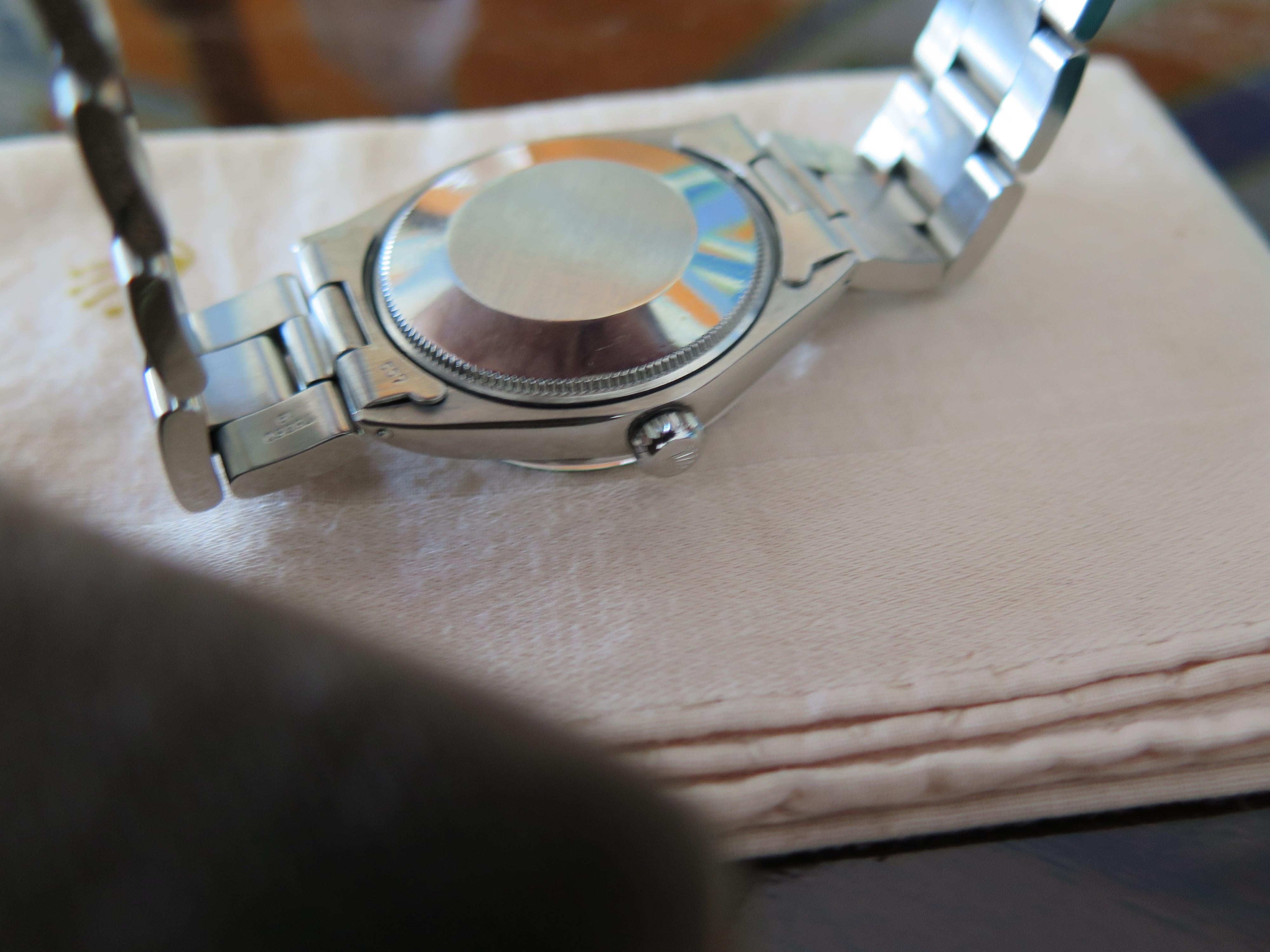 Montre Rolex Oyster Perpetual en acier inoxydable pour homme avec cadran original en shantung 1971 en vente 1