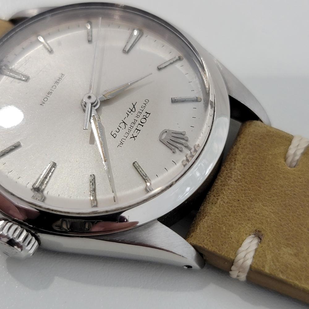 Mens Rolex Oyster Precision 1002 Air King Automatic w Paper 1960s RA249T In Excellent Condition For Sale In Beverly Hills, CA