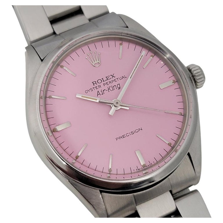 Mens Rolex Oyster Precision 1002 Air King Pink Dial Automatic 1970s RA172 For Sale